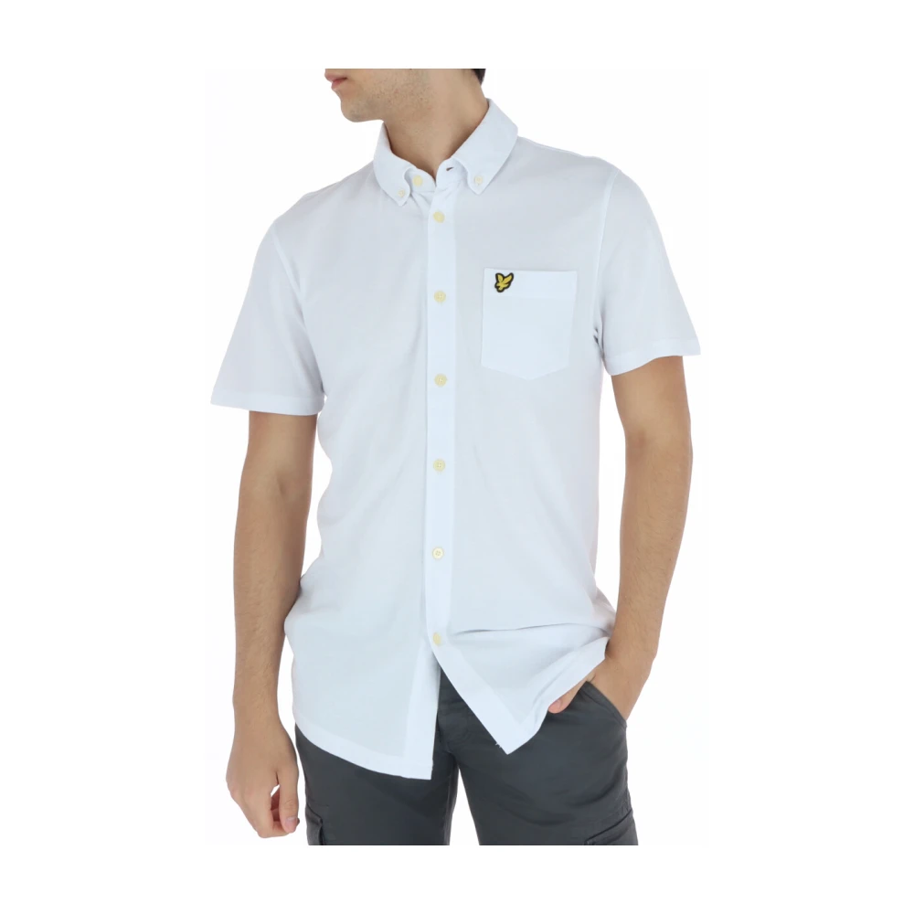 Lyle & Scott Korte mouw overhemd met geometrisch patroon White Heren