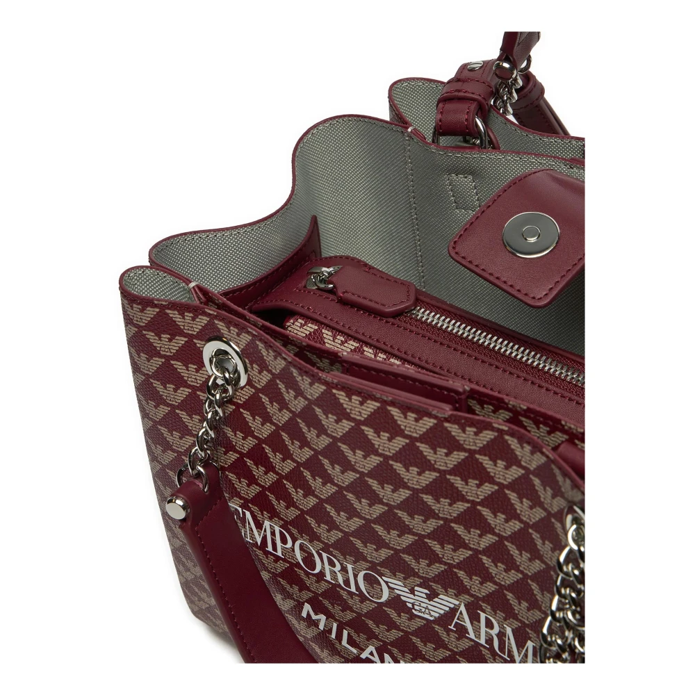 Emporio Armani Logo Print Afneembare Schoudertas Brown Dames