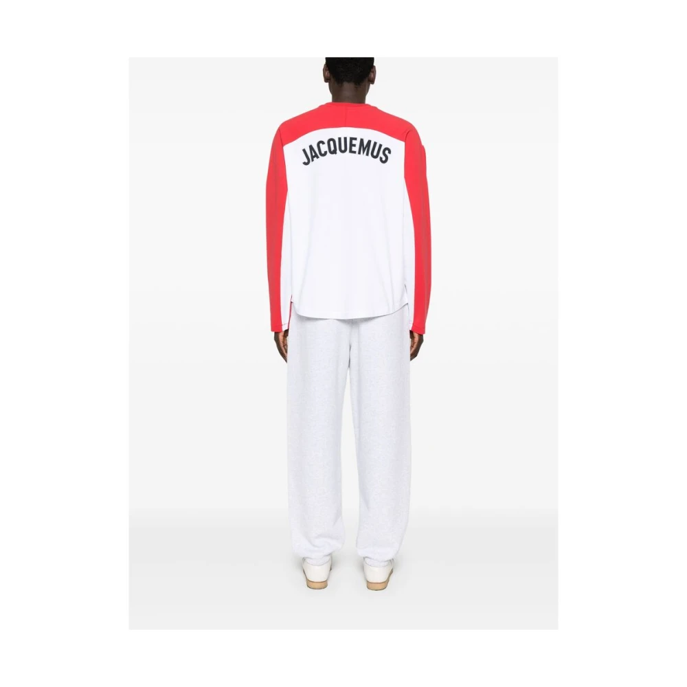 Jacquemus Witte Crew Neck Longsleeve T-shirt White Heren