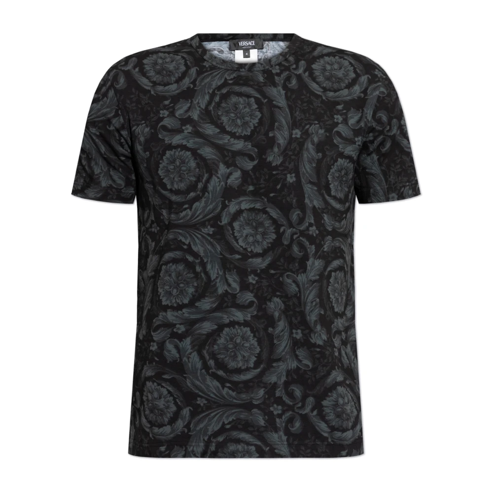 Versace Barocco Print Crewneck Ondergoed Zwart Black Heren