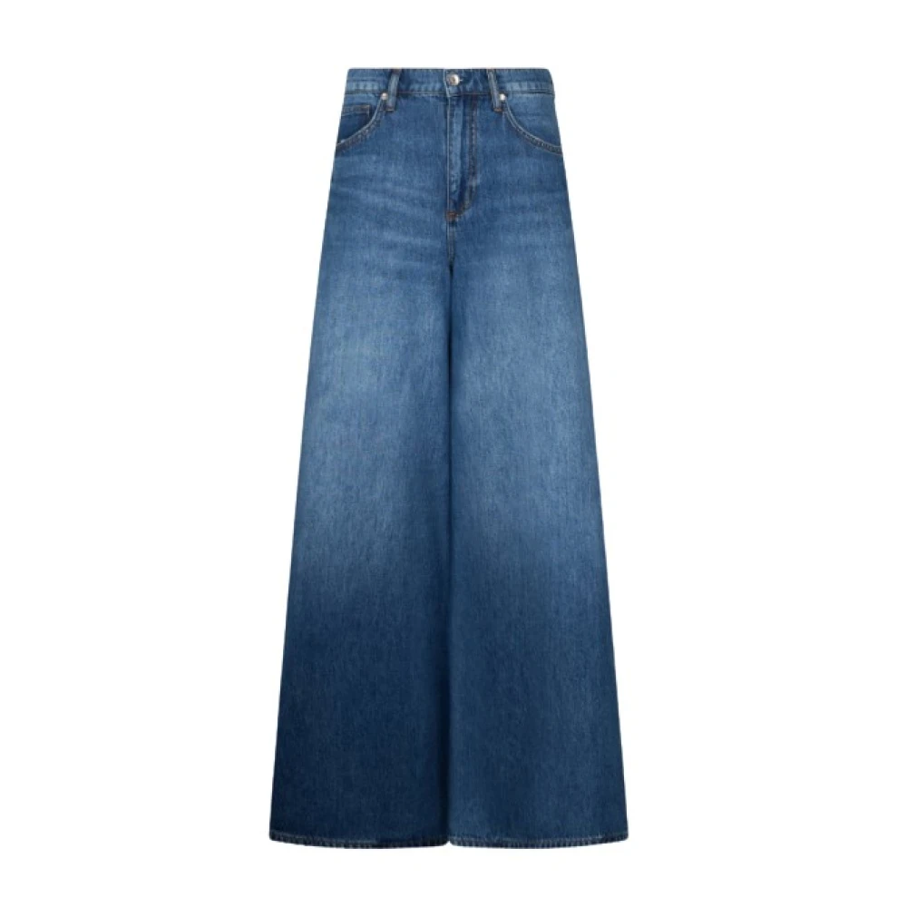 Liu Jo Vrouw Blauw Superwijde Jeans Met Hoge Taille