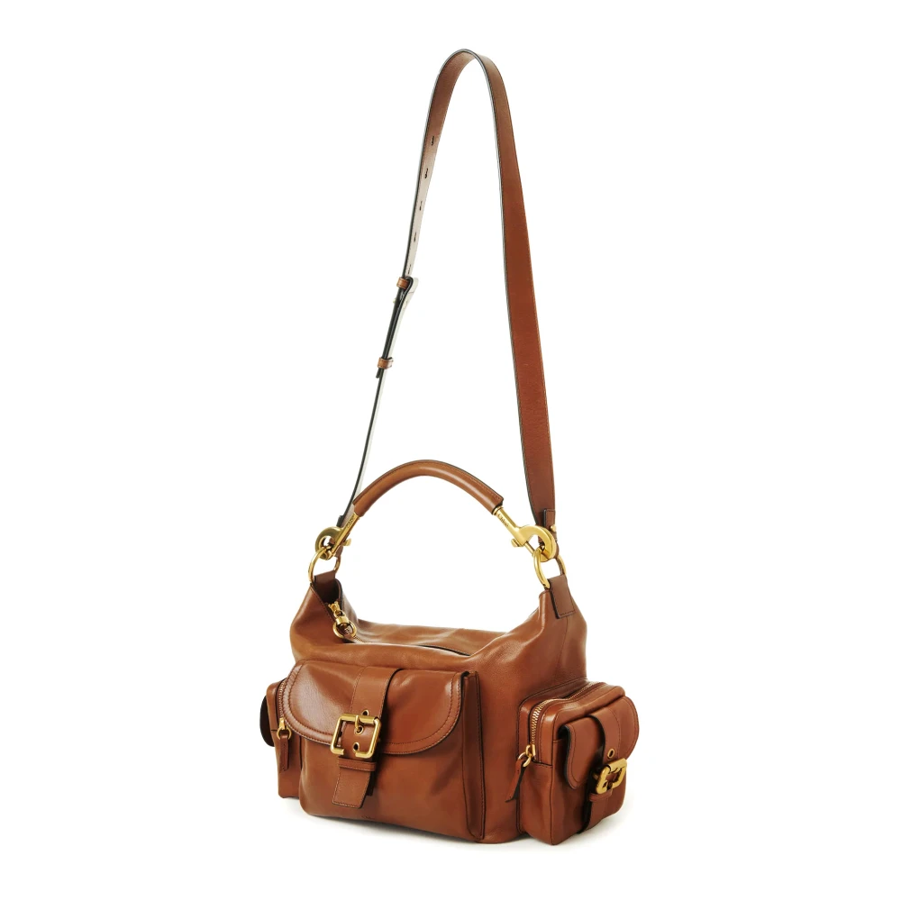 Chloé Buffalo Leren Camera Schoudertas Brown Dames
