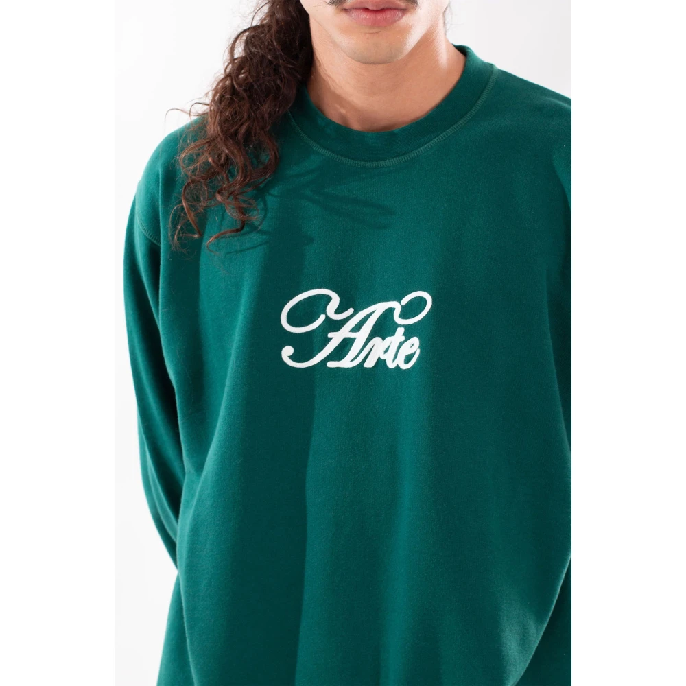 Arte Antwerp Script Embro Sweatshirt Green Heren