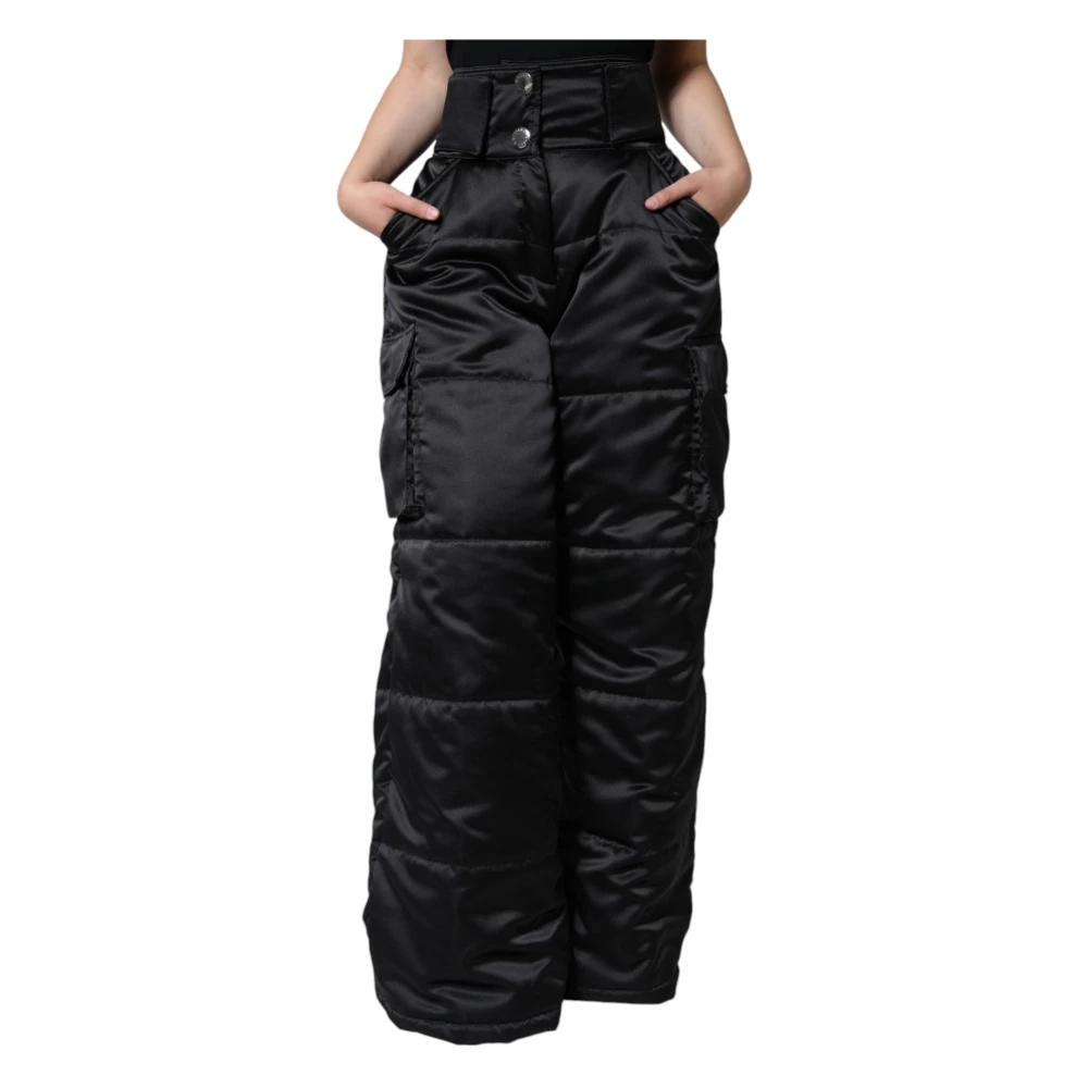Dolce & Gabbana Svart Boot Cut Byxor Med Hög Midja