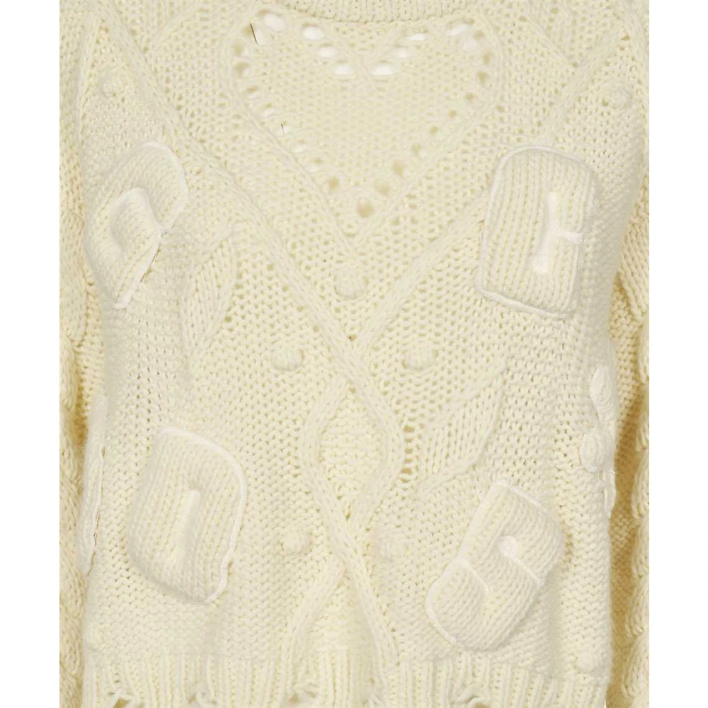 Gcds Geborduurd Logo Crew-Neck Sweater White Dames