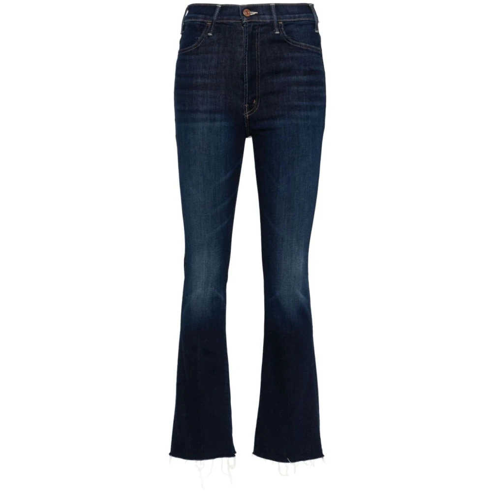 Mother Blauwe Denim Straight-Leg Jeans Blue Dames