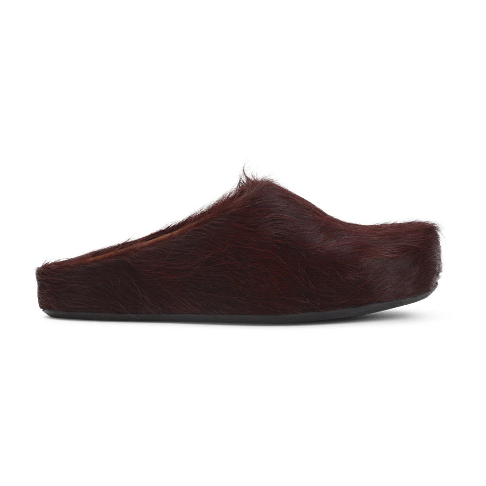 Marni Men's Brown Cherry Red Fussbett Sabot Mules