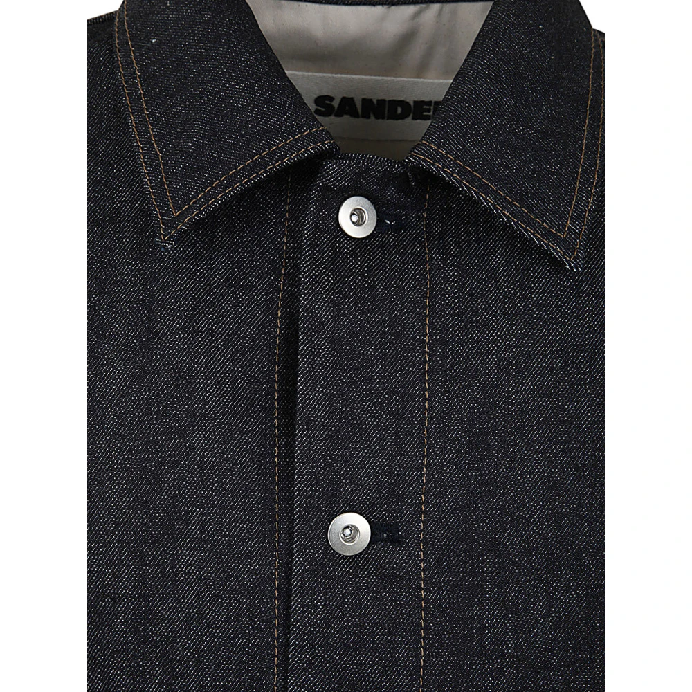 Jil Sander Donkerblauwe Denim Overshirt Blue Heren