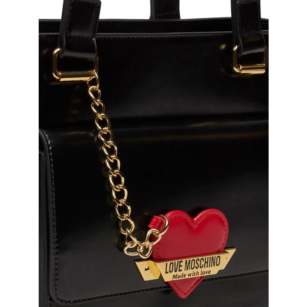 Love Moschino Zwarte Shopper Tas met Ritssluiting Black Dames