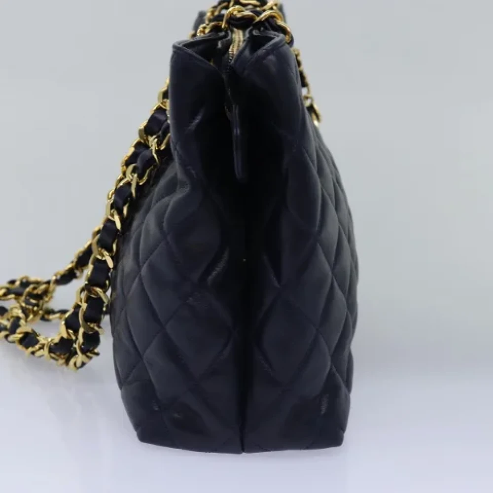 Chanel Vintage Pre-owned Leather chanel-bags Blue Dames
