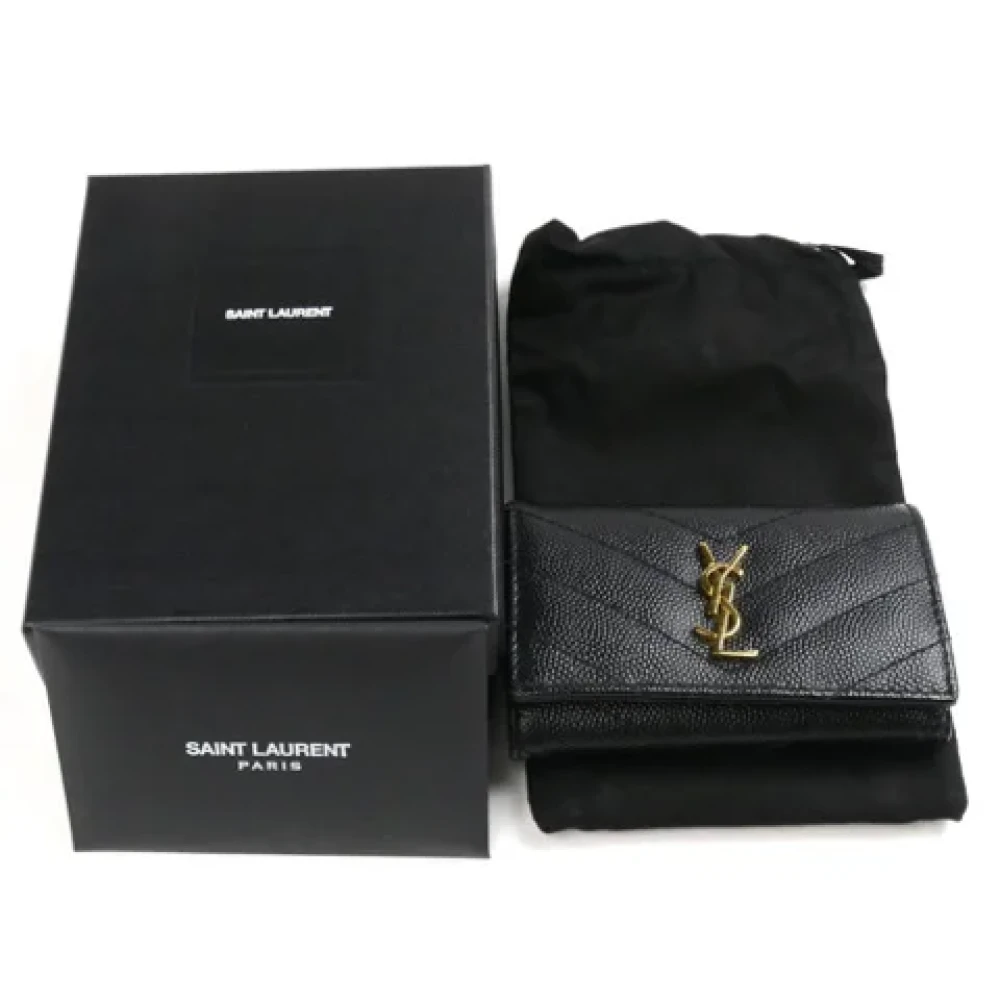 Saint Laurent Vintage Pre-owned Leather wallets Black Dames