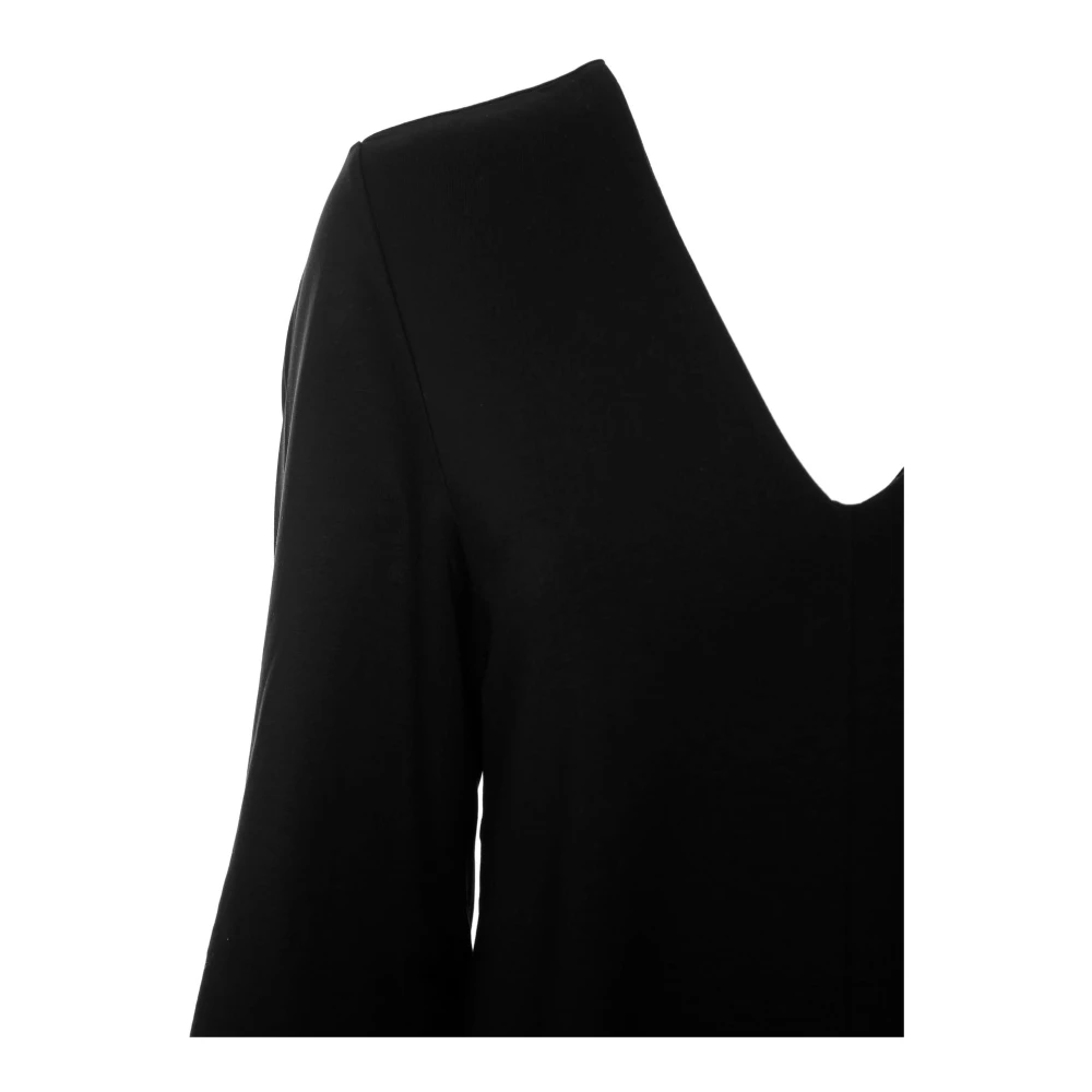 drykorn Midi Jurk met V-hals en Mouwdetail Black Dames