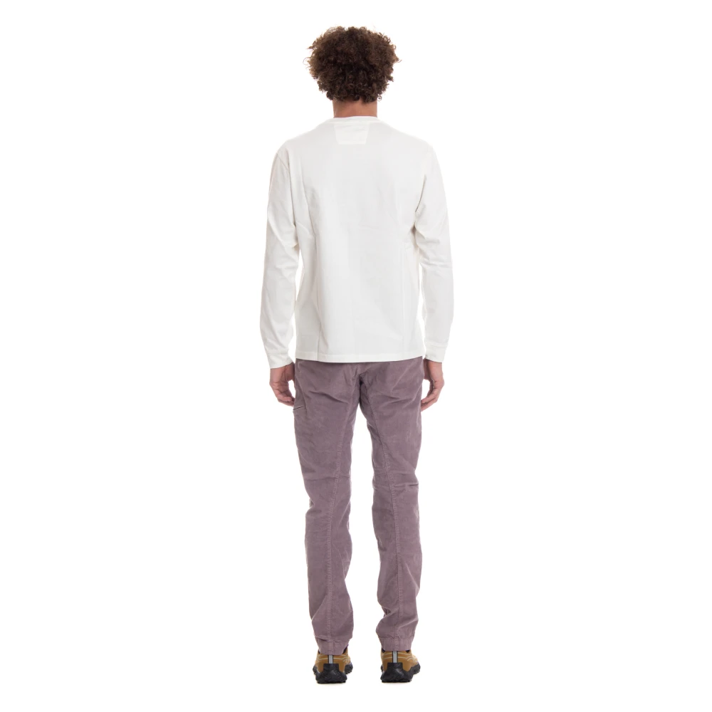 C.P. Company Witte Gekamd Katoenen T-shirt met Logo White Heren