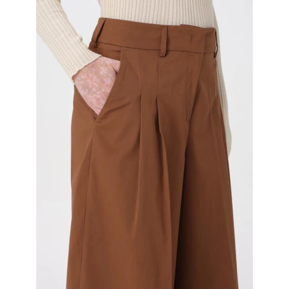 Pt01 Wide Trousers Brown Dames
