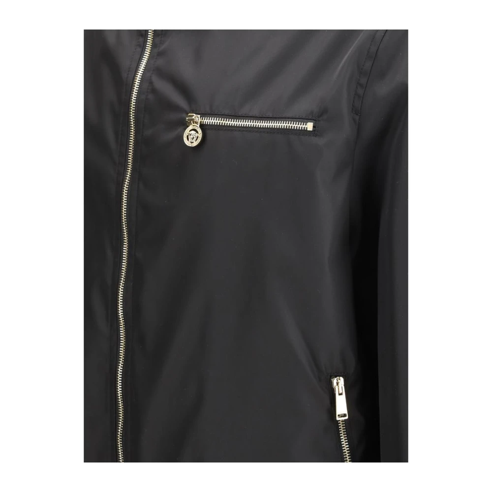 Versace Capuchonjas met ritssluiting en verstelbare zoom Black Heren