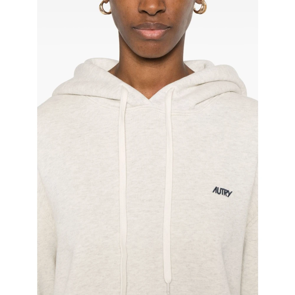 Autry Lichtgrijze Hoodie met Geribbelde Zoom en Manchetten Gray Dames