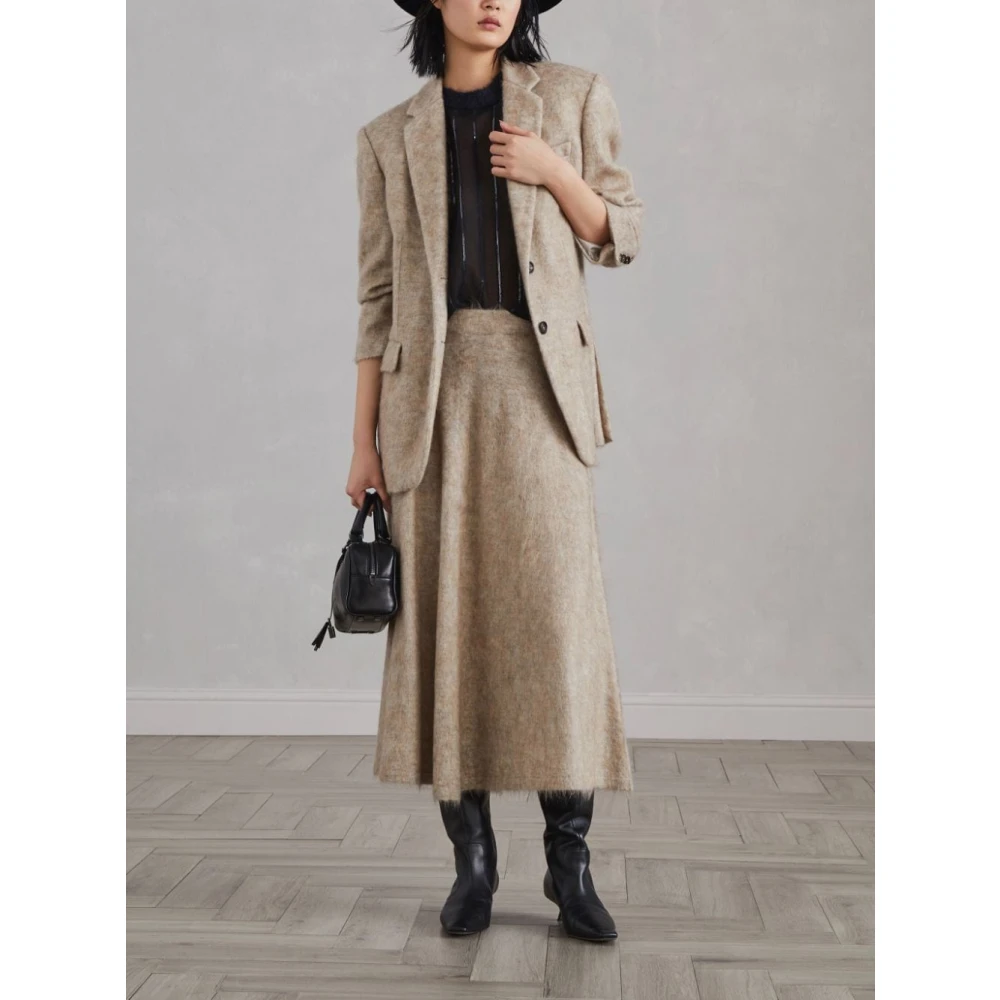 BRUNELLO CUCINELLI Zwarte Zijden Paillet Streep Shirt Black Dames