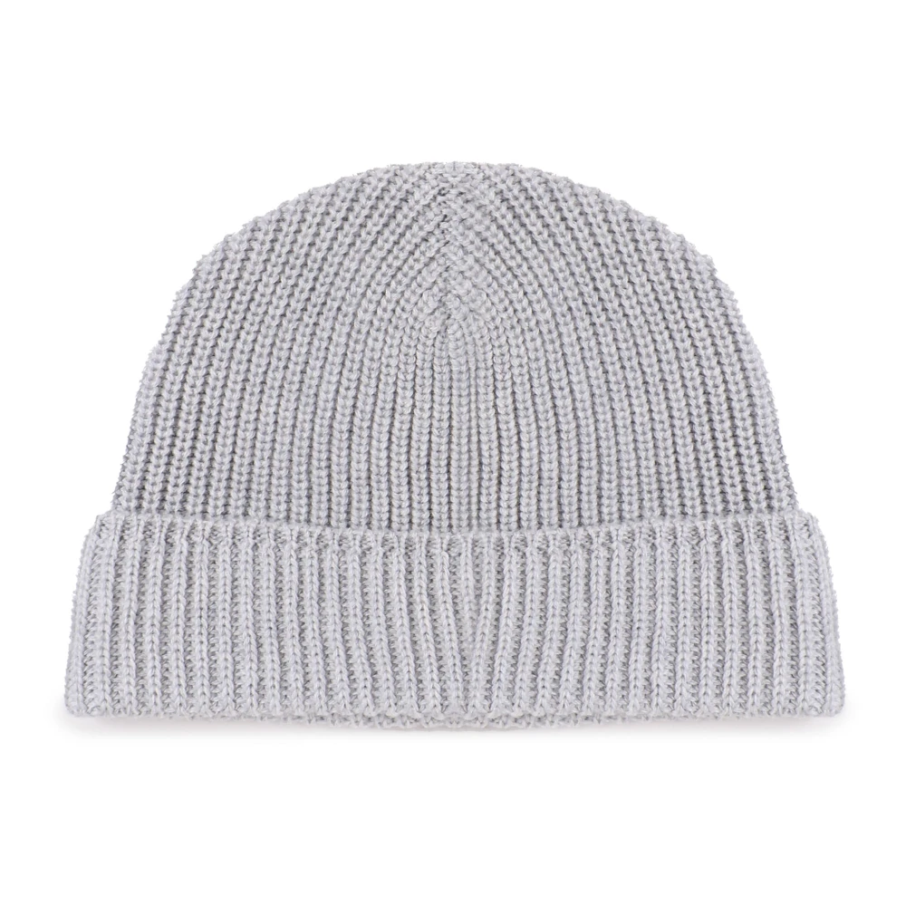 Eleventy Melange Grijs Wol Beanie Hoed Gray Heren