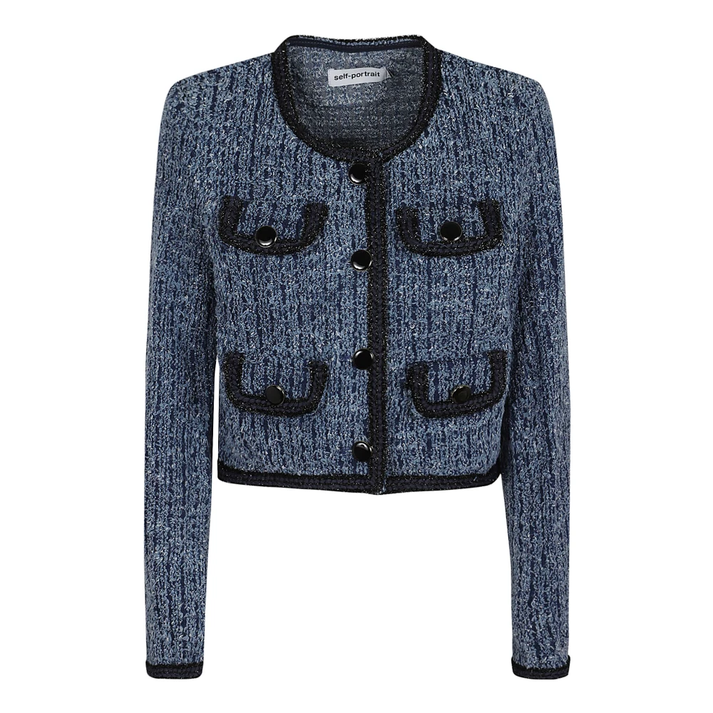 Self Portrait Blauwe Jas voor Vrouwen Aw24 Blue Dames