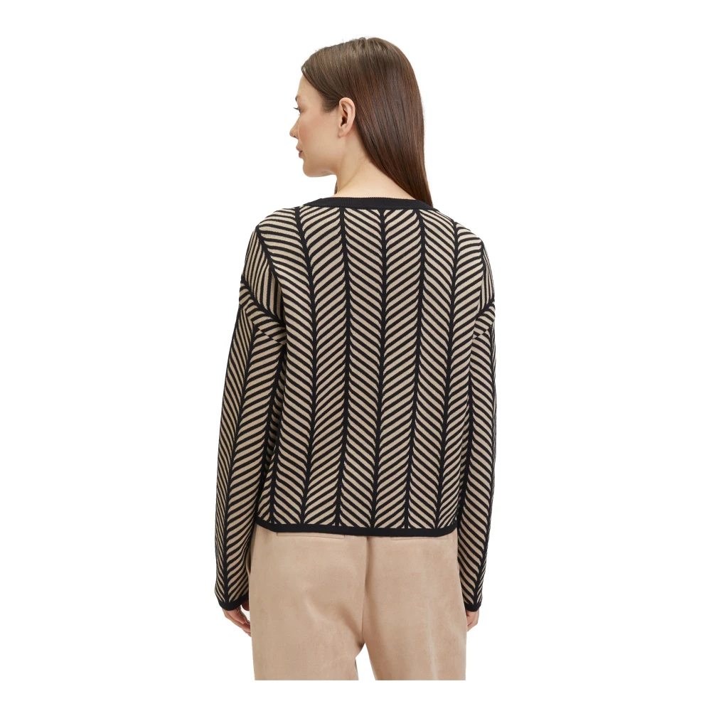 Betty & Co Jacquard Gebreide Trui Black Dames