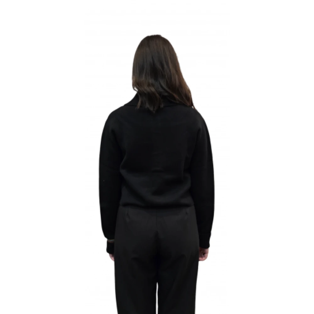 Paul Smith Geblokkeerd gebreid zwart vest met rand Black Dames