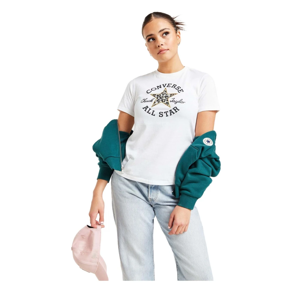 Converse Chuck Patch Leopard Infill TEE T-shirt White Dames