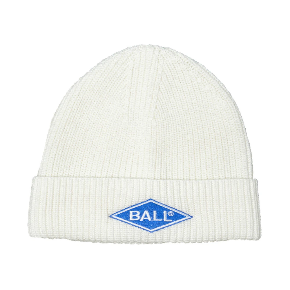 Ball Coole Geborduurde Beanie Accessoire in Optisch Wit White Dames