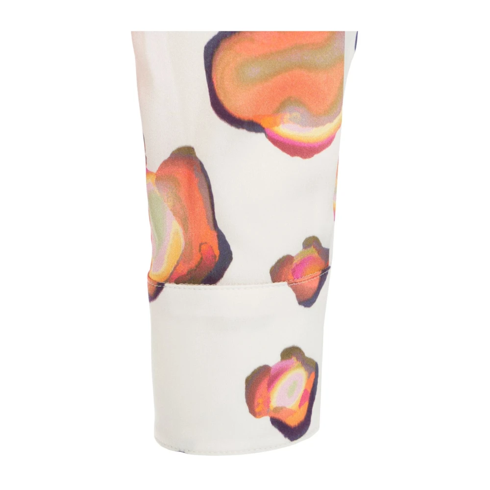 Himon's Witte Blouse met Chic Print Multicolor Dames