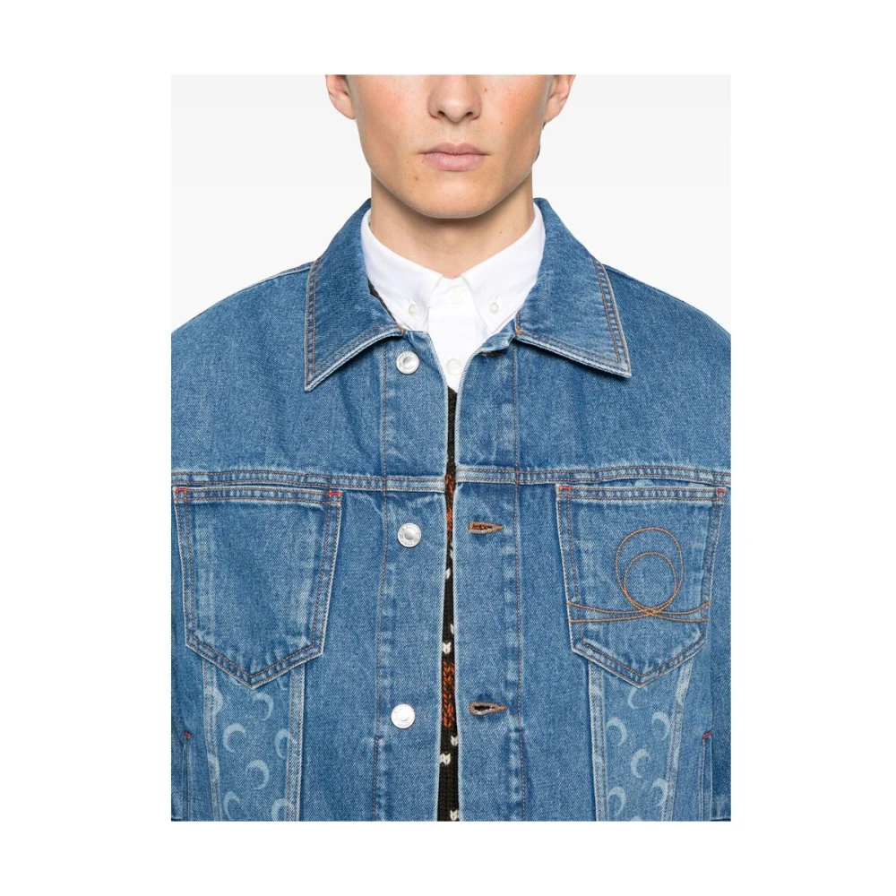 Marine Serre Lichtblauwe Geknoopte Buitenkleding Blue Heren