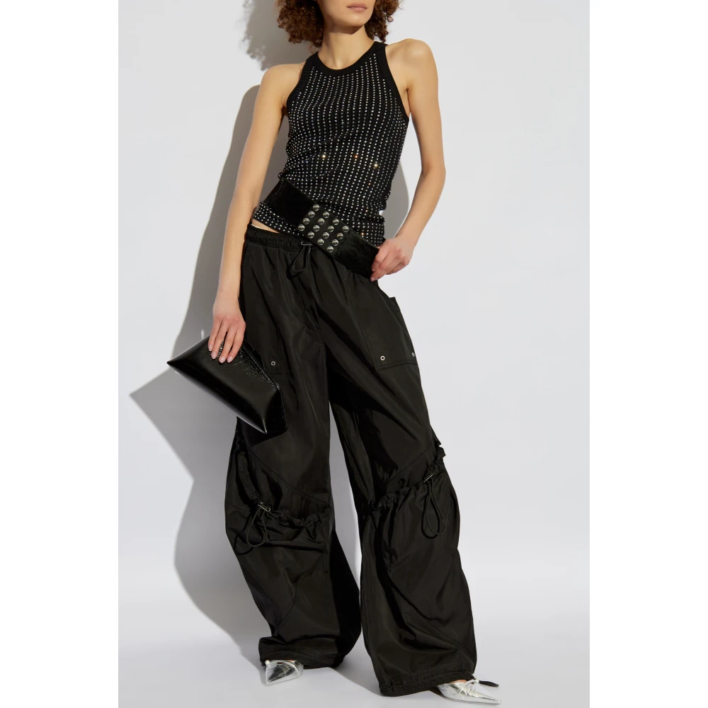 The Attico Top met decoratieve afwerking Black Dames