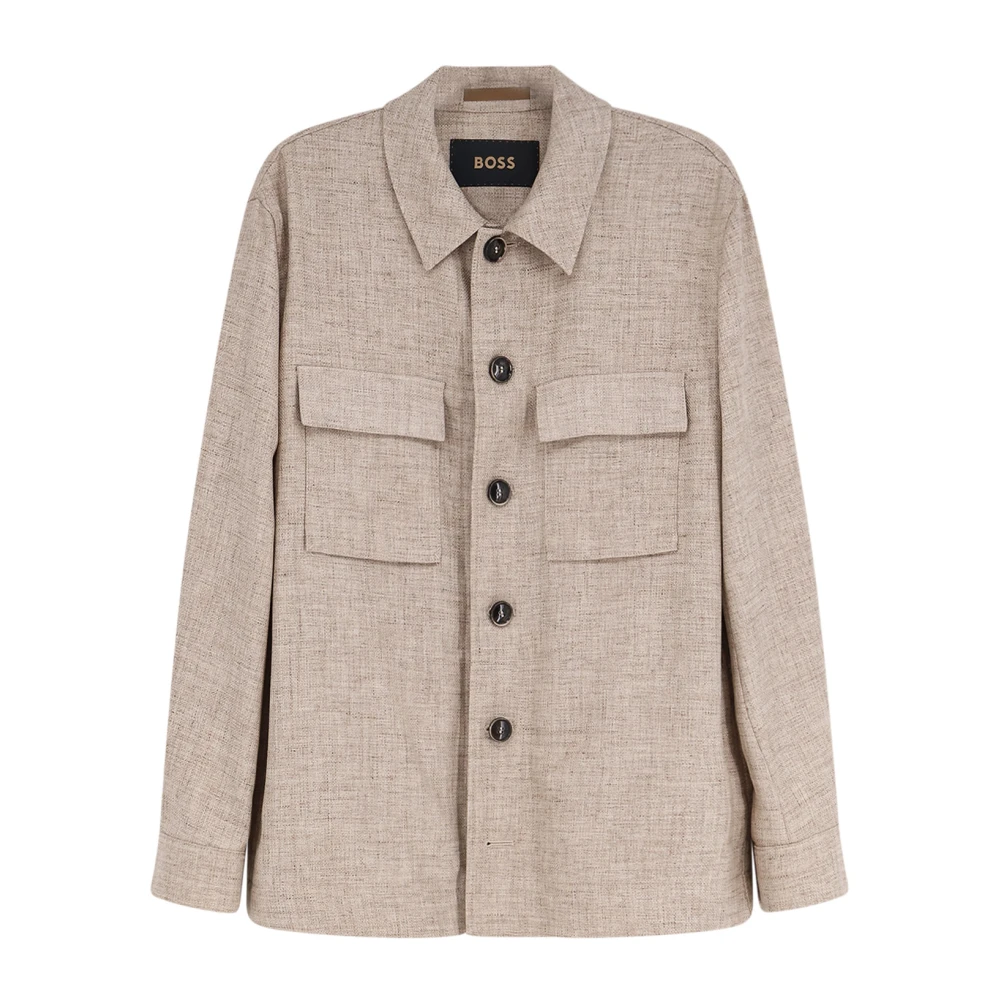Hugo Mannelijk Beige Jassen Heren, 2XL, Wol, Light Jacket