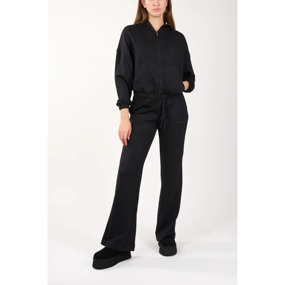 Hinnominate Hoodie met Nylon Inzetstukken Black Dames