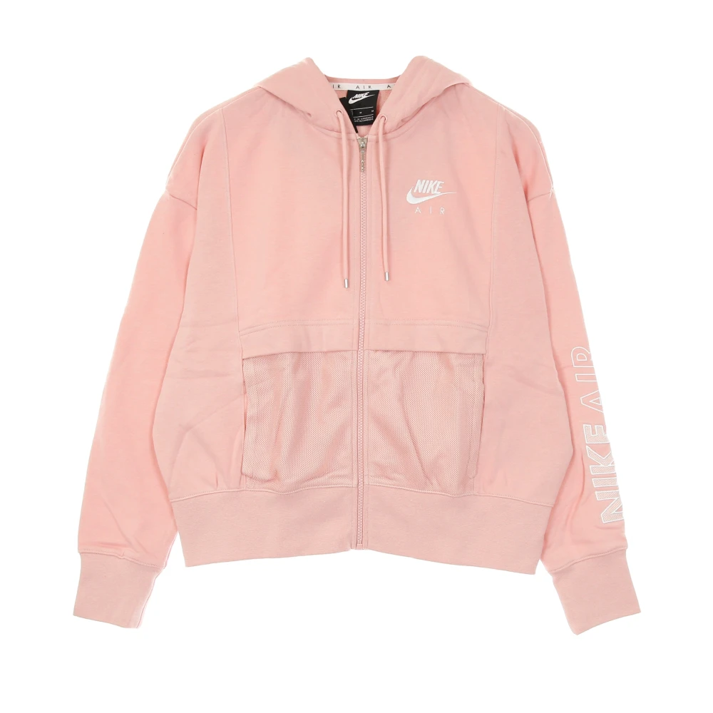 Nike Roze Glazuur Wit Rits Hoodie Sportkleding Air Top Fleece Pink Dames