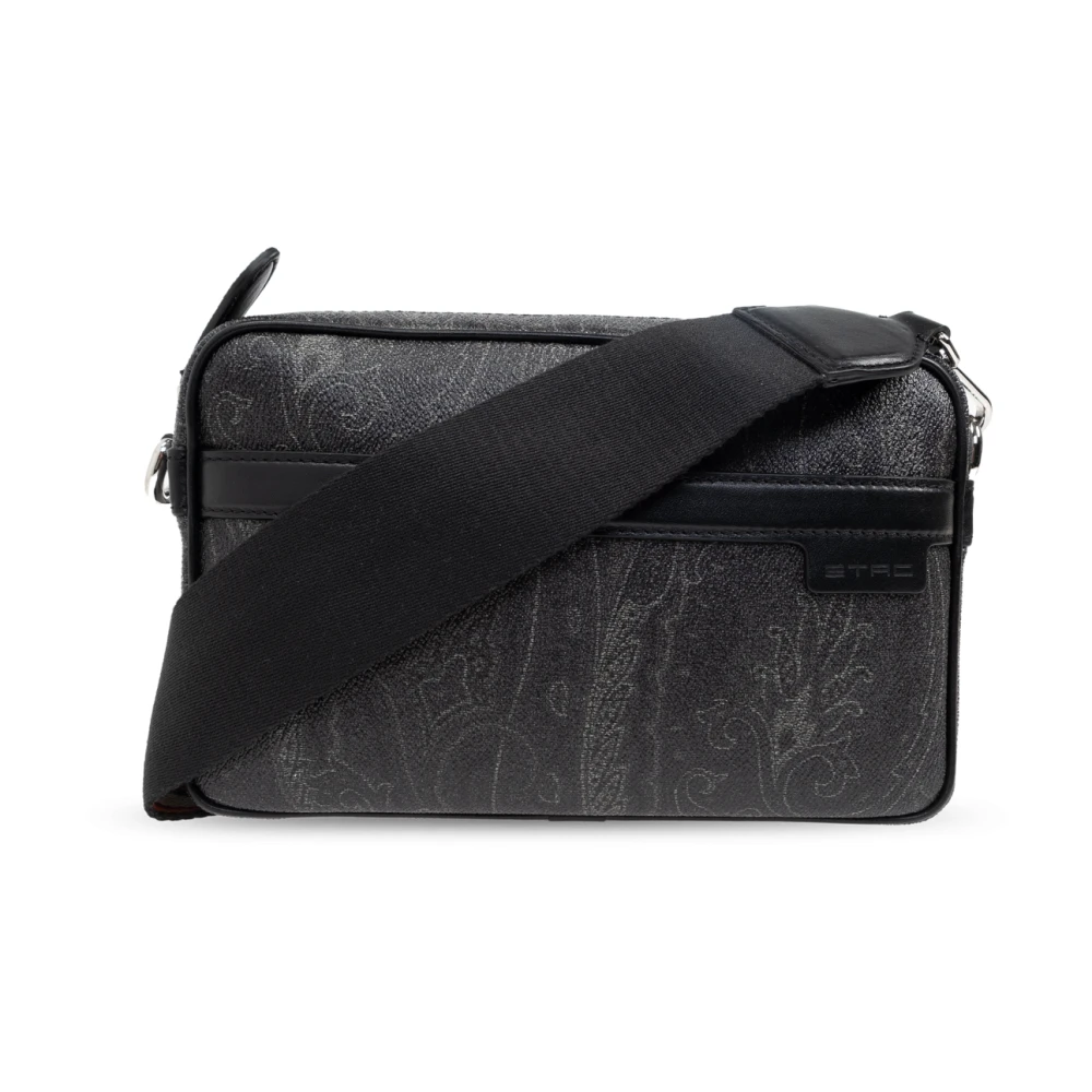 ETRO Zwarte Schoudertas met Voorvak Black Heren