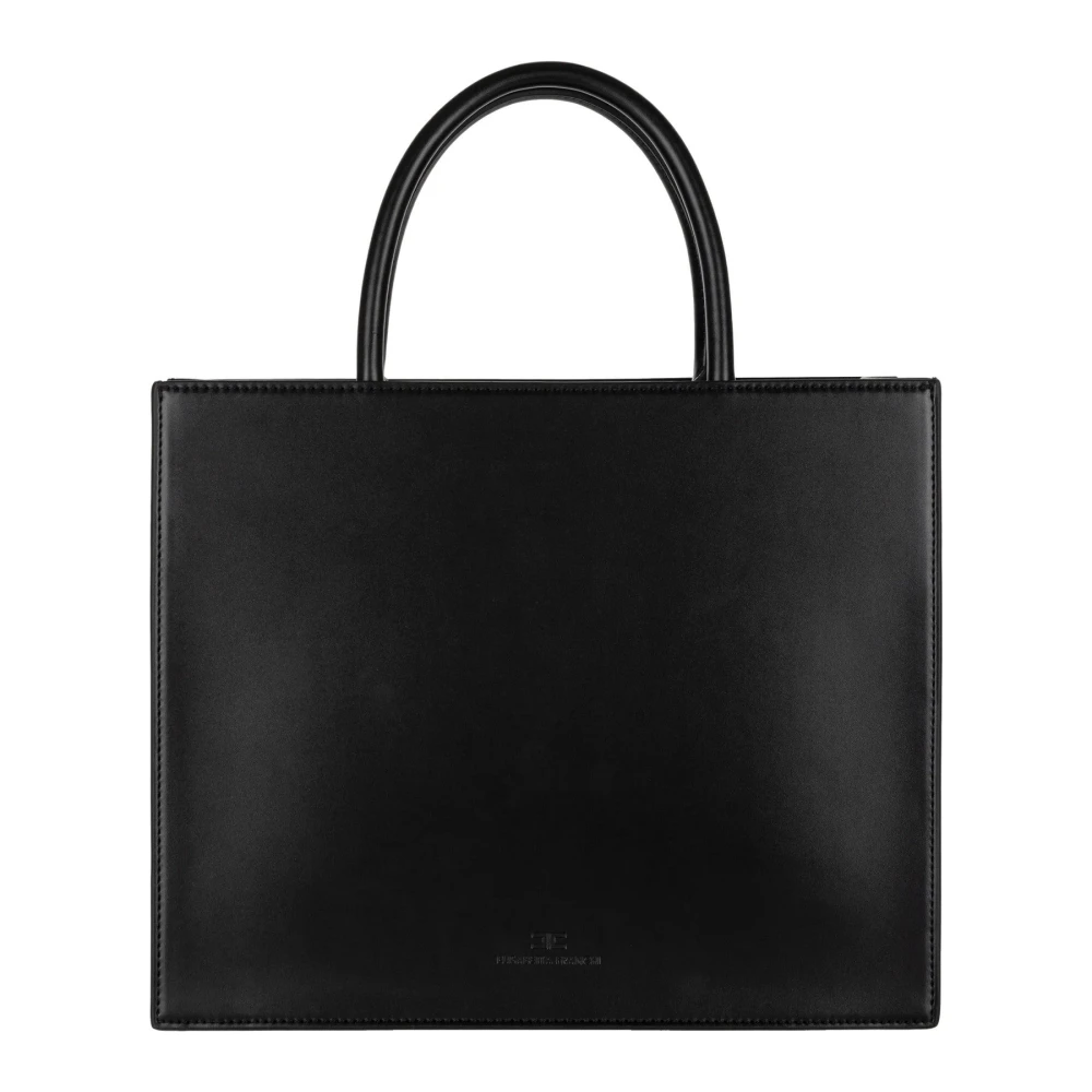 Elisabetta Franchi Handtas met geborsteld effect van synthetisch materiaal met rits Black Dames
