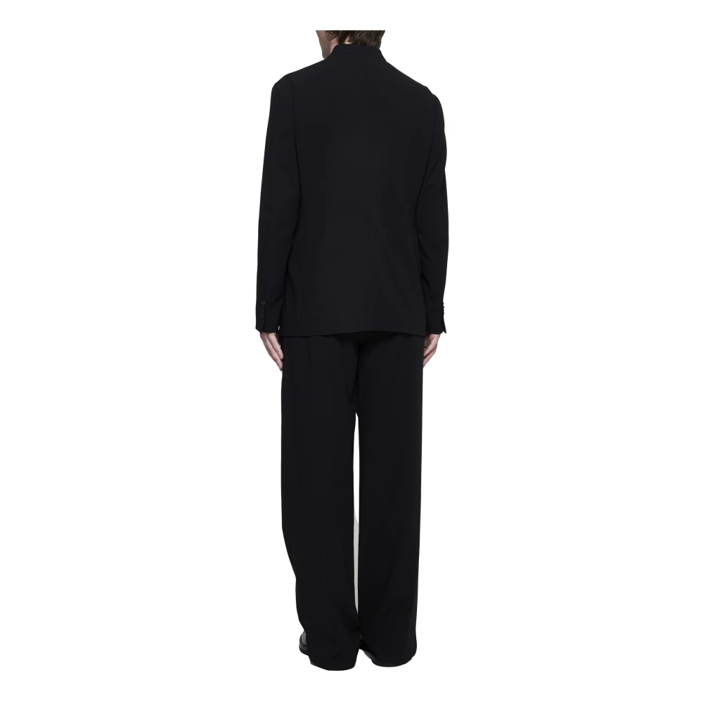 Giorgio Armani Zwart Maatpak Ronde Profielen Black Heren
