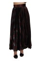 brown-polyester-high-waist-a-line-maxi-skirt