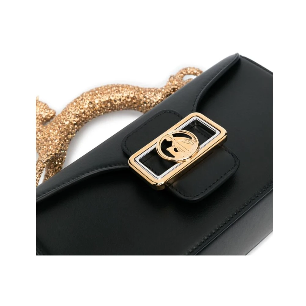 Lanvin Zwarte Leren Sieraden Top Handvat Tas Black Dames
