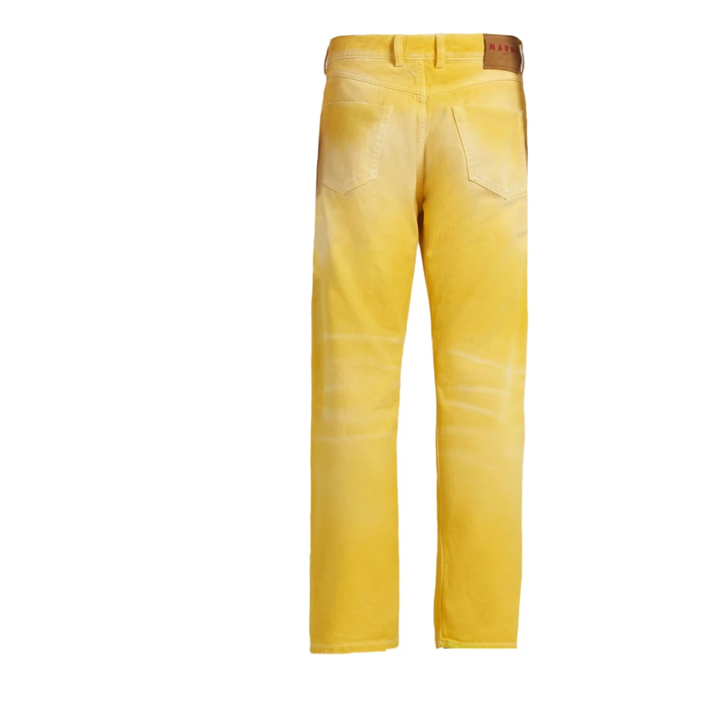Marni Gele Denim Straight Jeans Yellow Heren