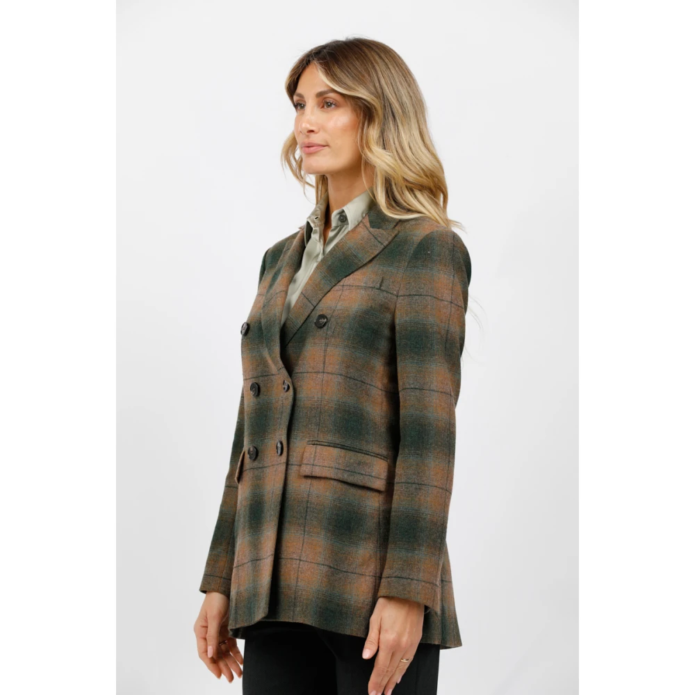 Circolo 1901 Geruite double-breasted jas Multicolor Dames