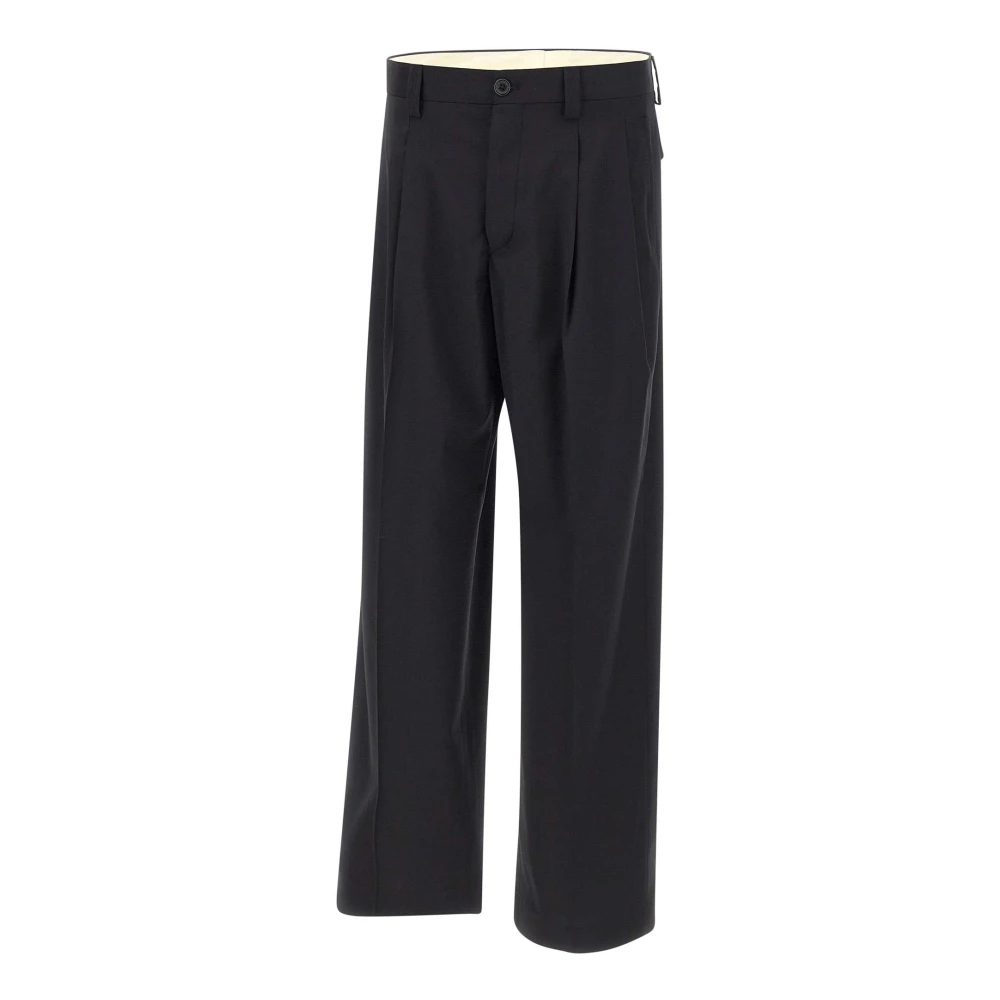 Laneus Men's Black Straight Trousers, M, Chicago Trousers