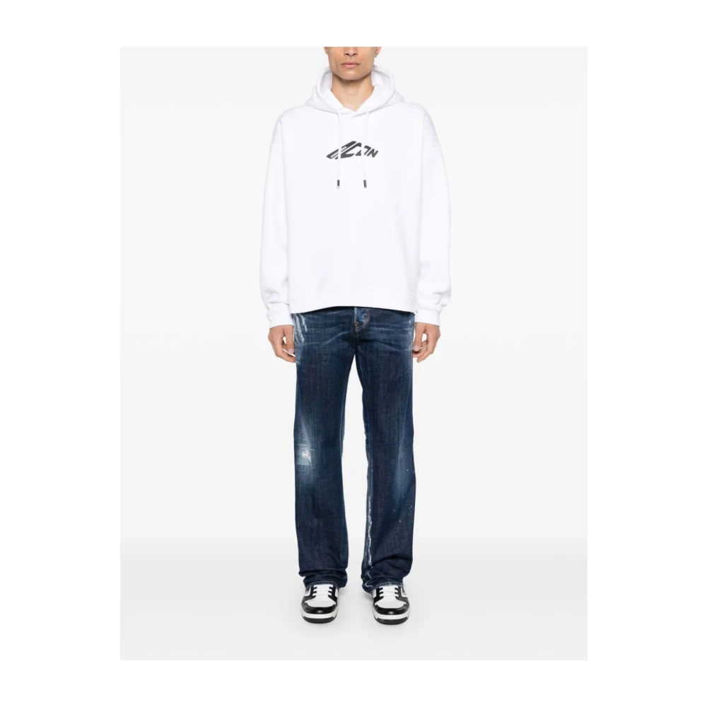 Dsquared2 Witte Grafische Sweatshirt met Capuchon White Heren