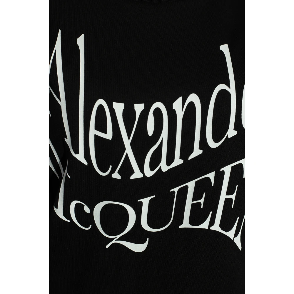 alexander mcqueen T-shirt met logo Black Dames