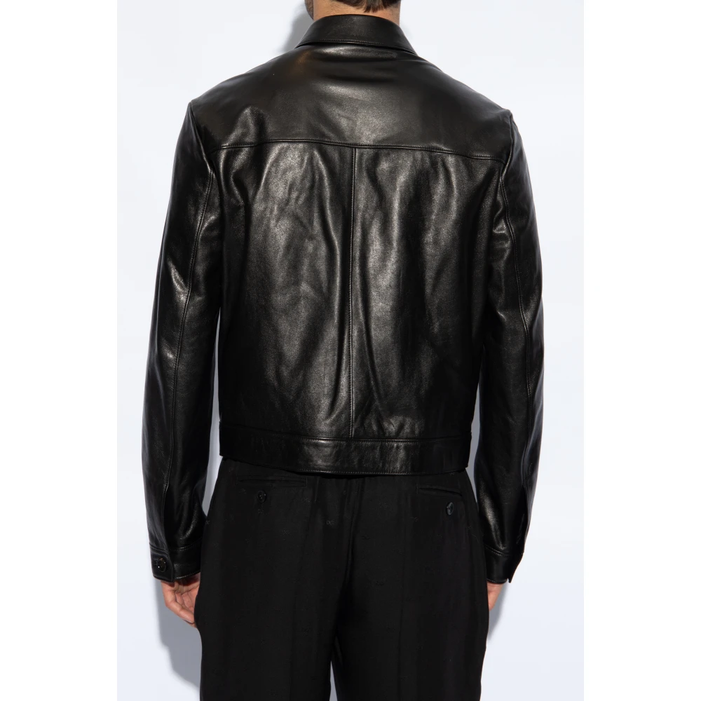 Dolce & Gabbana Leren jas Black Heren