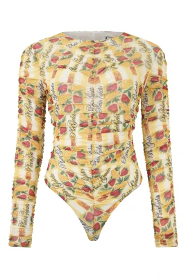 Wrinkled Tulle Bodysuit Gelato