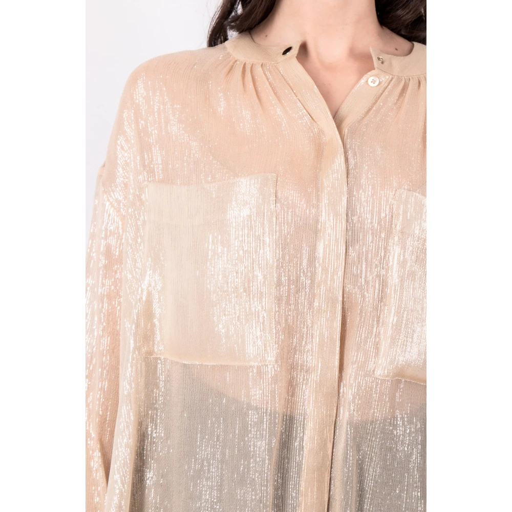 dorothee schumacher Glanzende Glans Bloemen Goud Blouse Yellow Dames