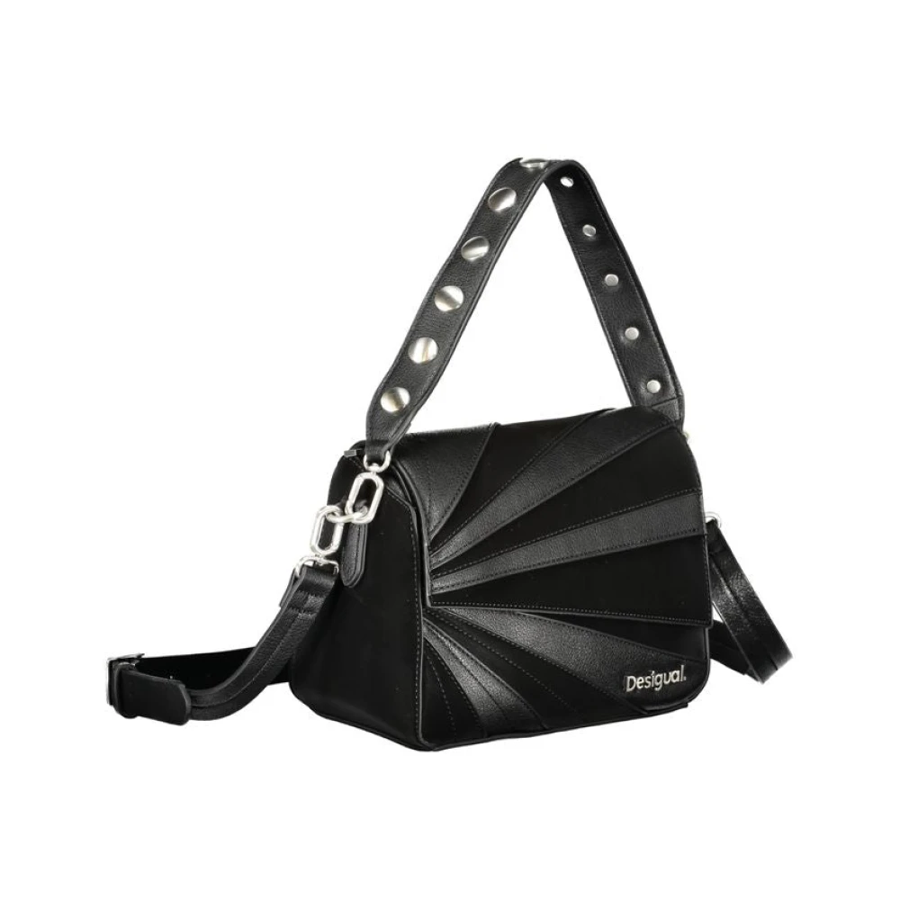 Desigual Zwarte polyethyleen handtas met schouderband Black Dames