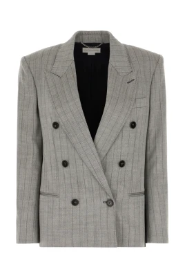 Pinstripe Double-Breasted Blazer