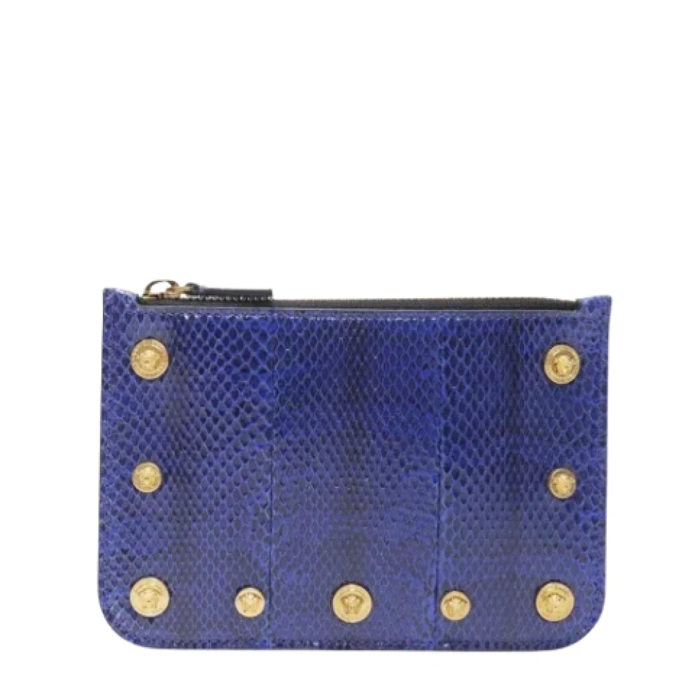 Versace Pre-owned Leather pouches Blue Dames