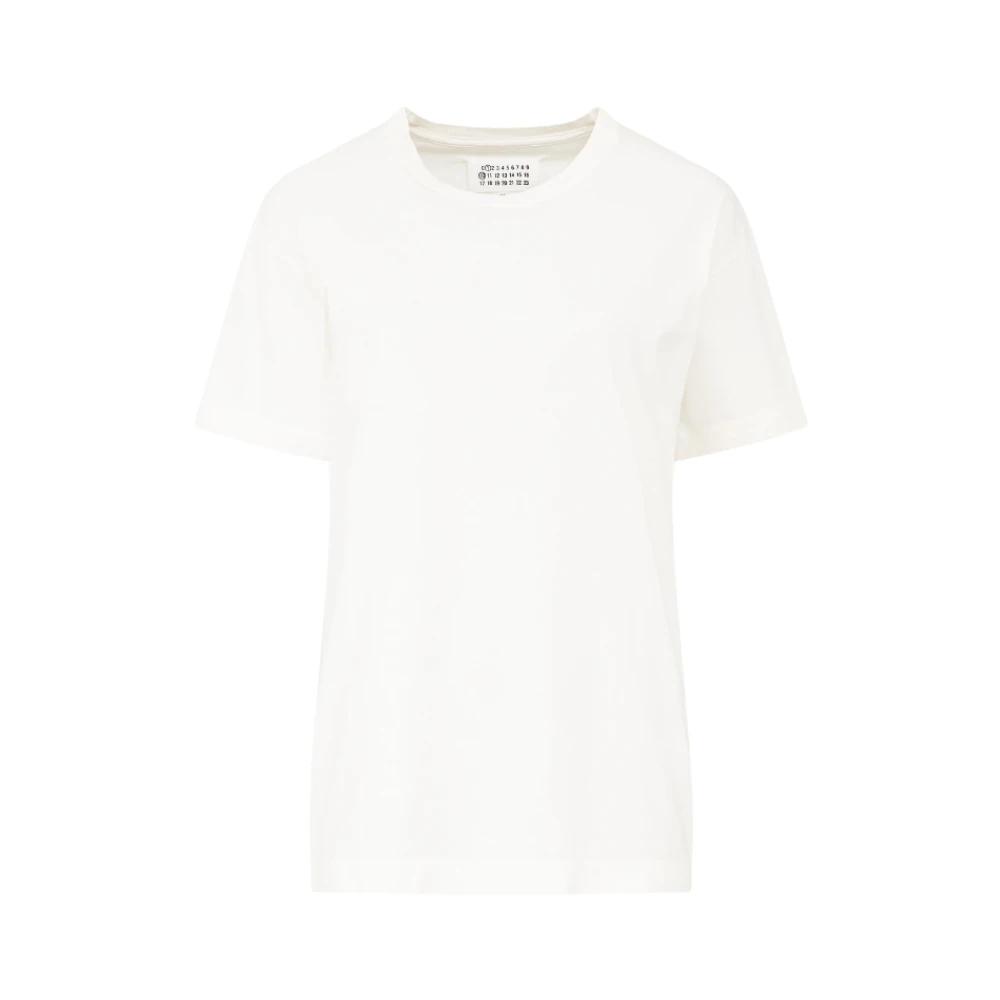 Maison Margiela Geborduurd Logo Katoenen T-shirt White Heren